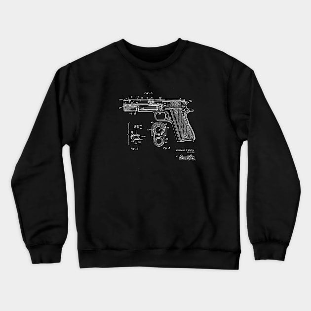 automatic pistol Vintage Patent Drawing Crewneck Sweatshirt by TheYoungDesigns